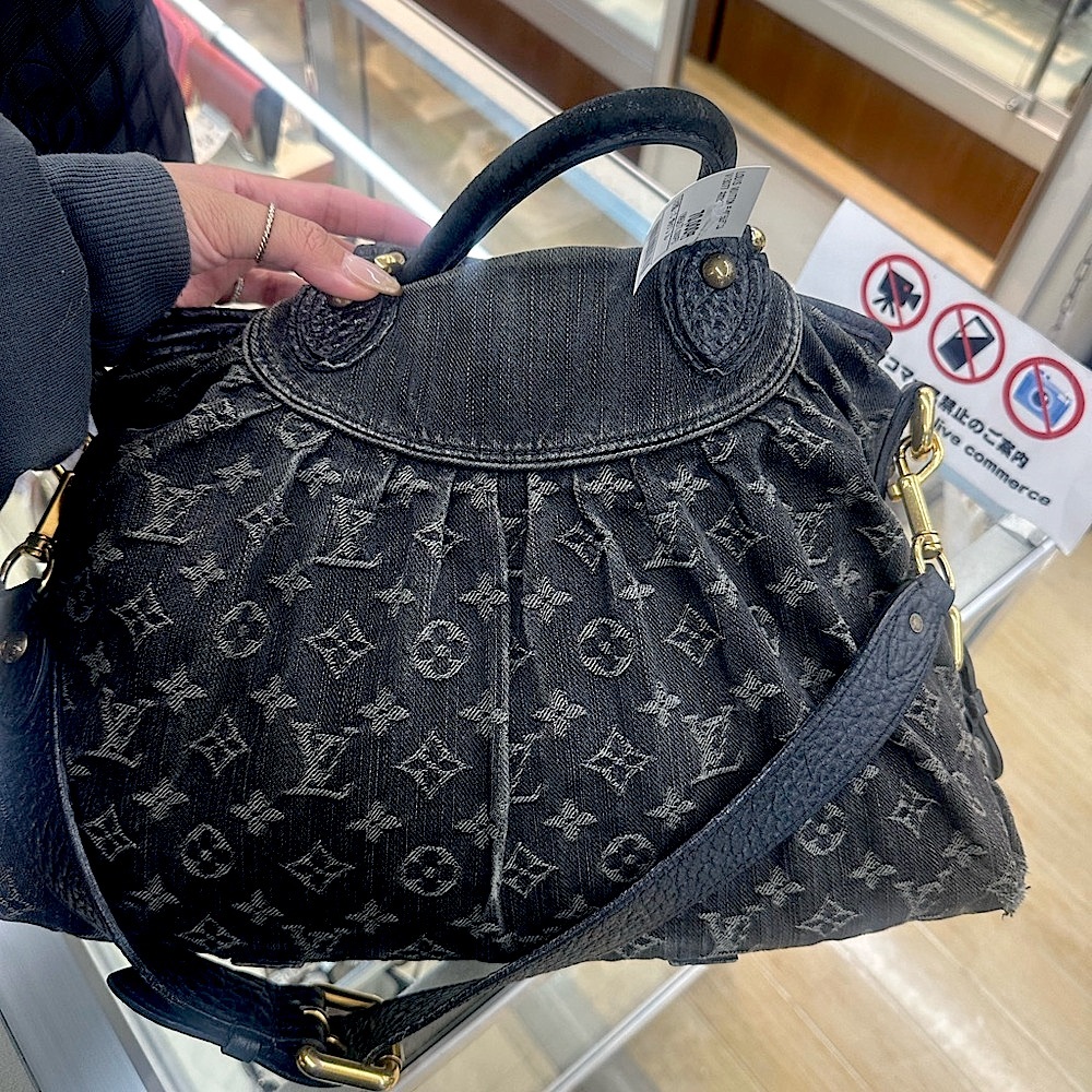 Louis Vuitton vintage black denim neo cabby Handbag